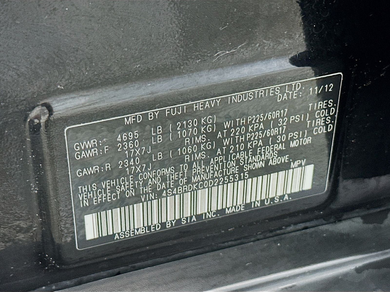 2013 Subaru Outback 3.6R Limited