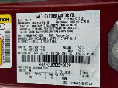 2019 Ford Fusion Hybrid SE