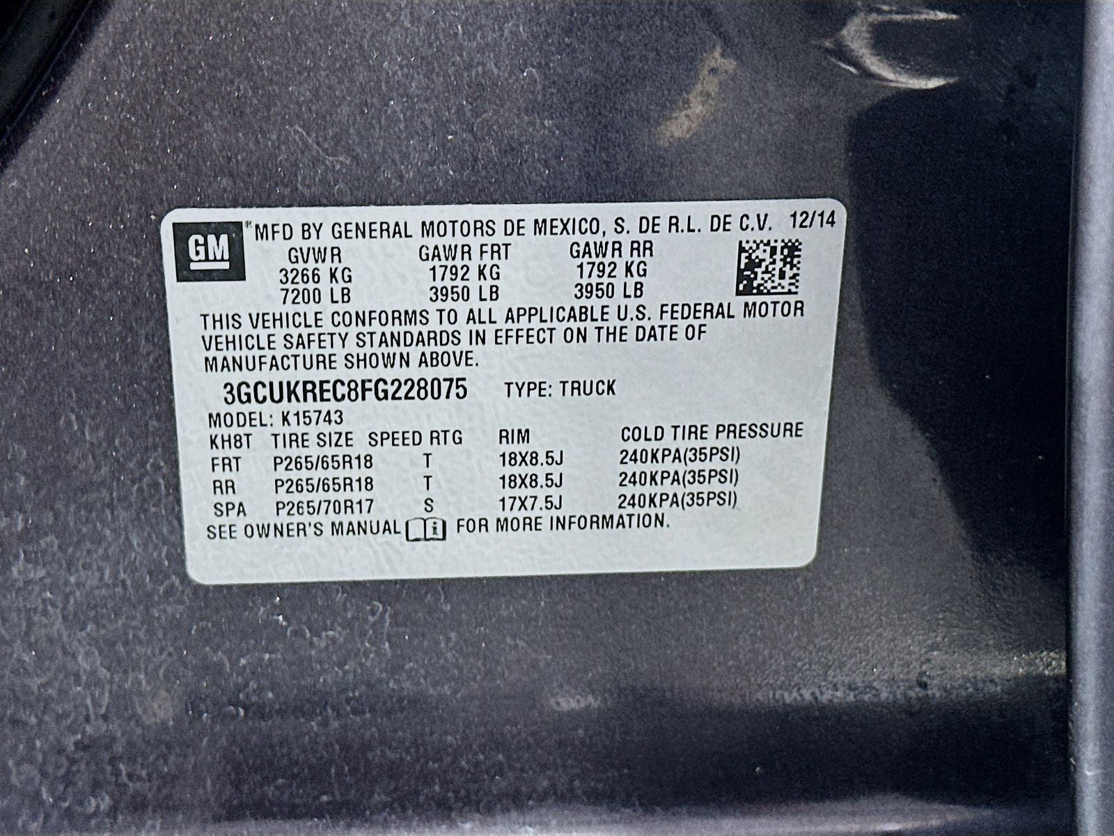 2015 Chevrolet Silverado 1500 LT LT1