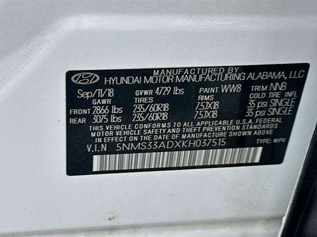 2019 Hyundai Santa Fe SEL Plus