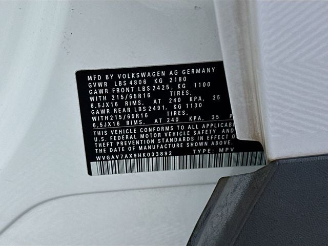 2017 Volkswagen Tiguan 2.0T S