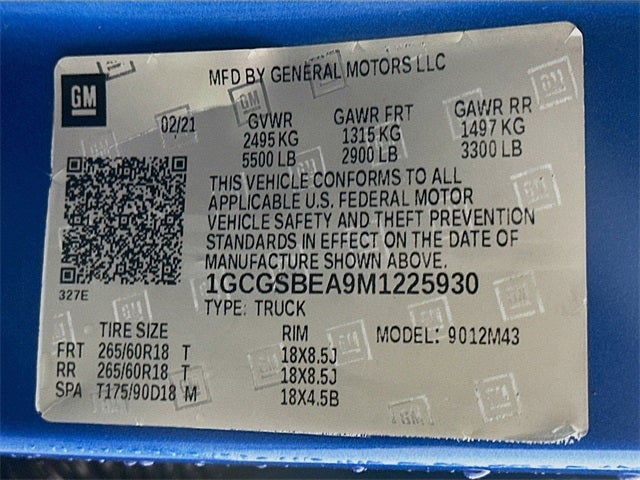 2021 Chevrolet Colorado Work Truck