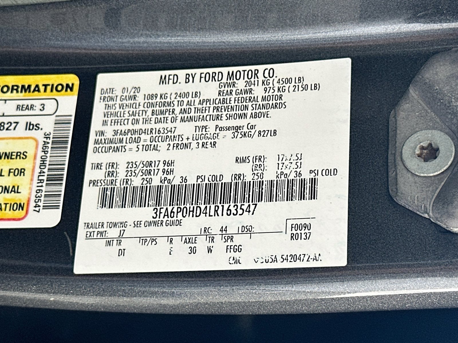2020 Ford Fusion SE