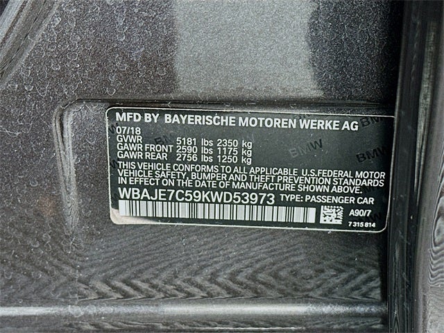 2019 BMW 5 Series 540i xDrive