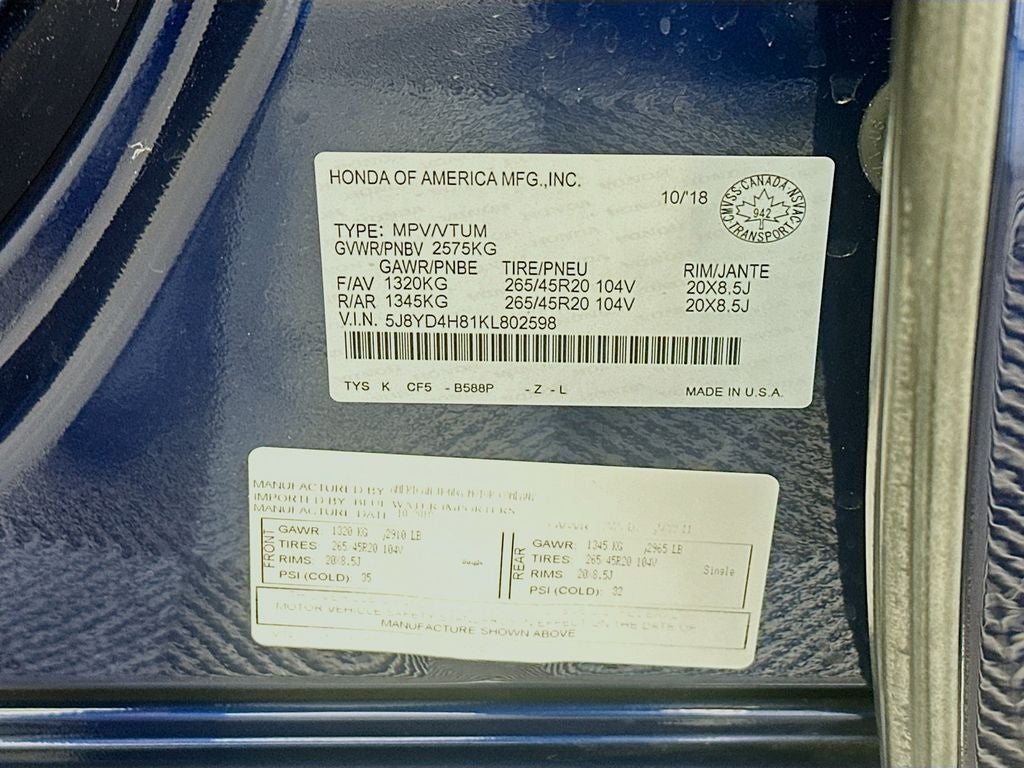 2019 Acura MDX 3.5L Advance Package SH-AWD