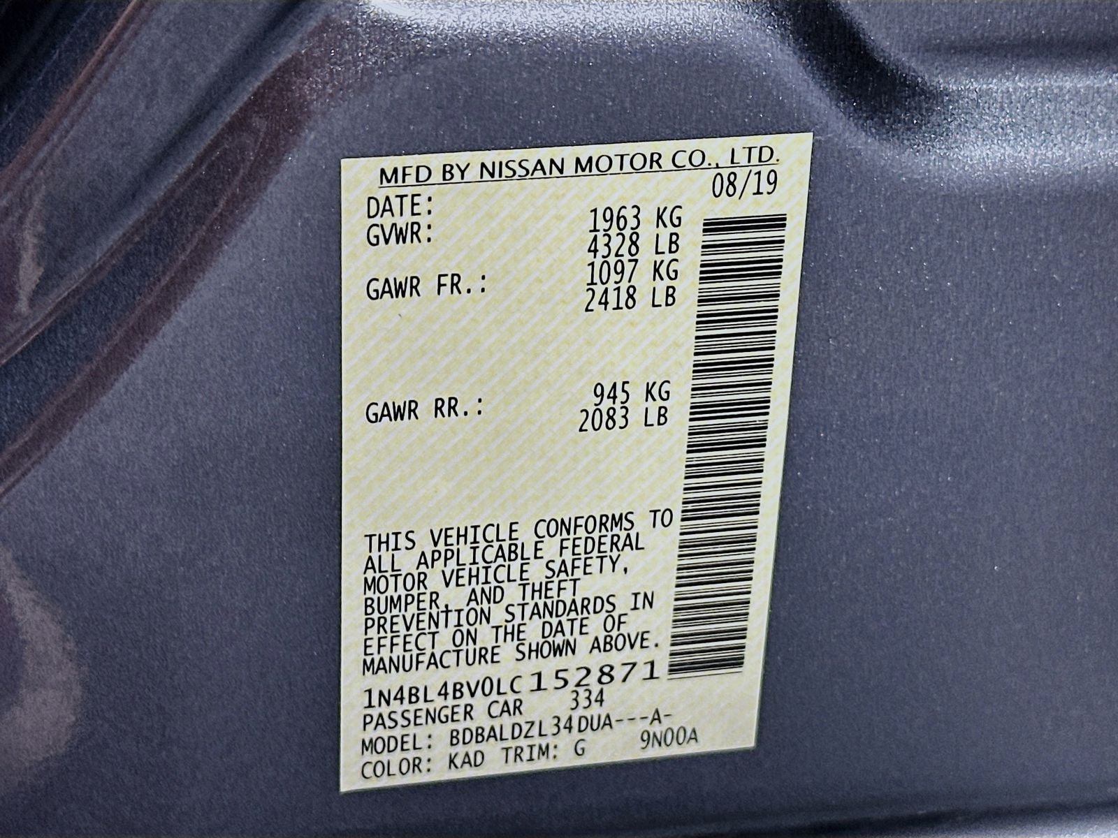 2020 Nissan Altima 2.5 S
