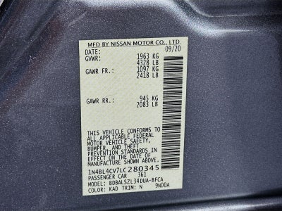 2020 Nissan Altima 2.5 SR