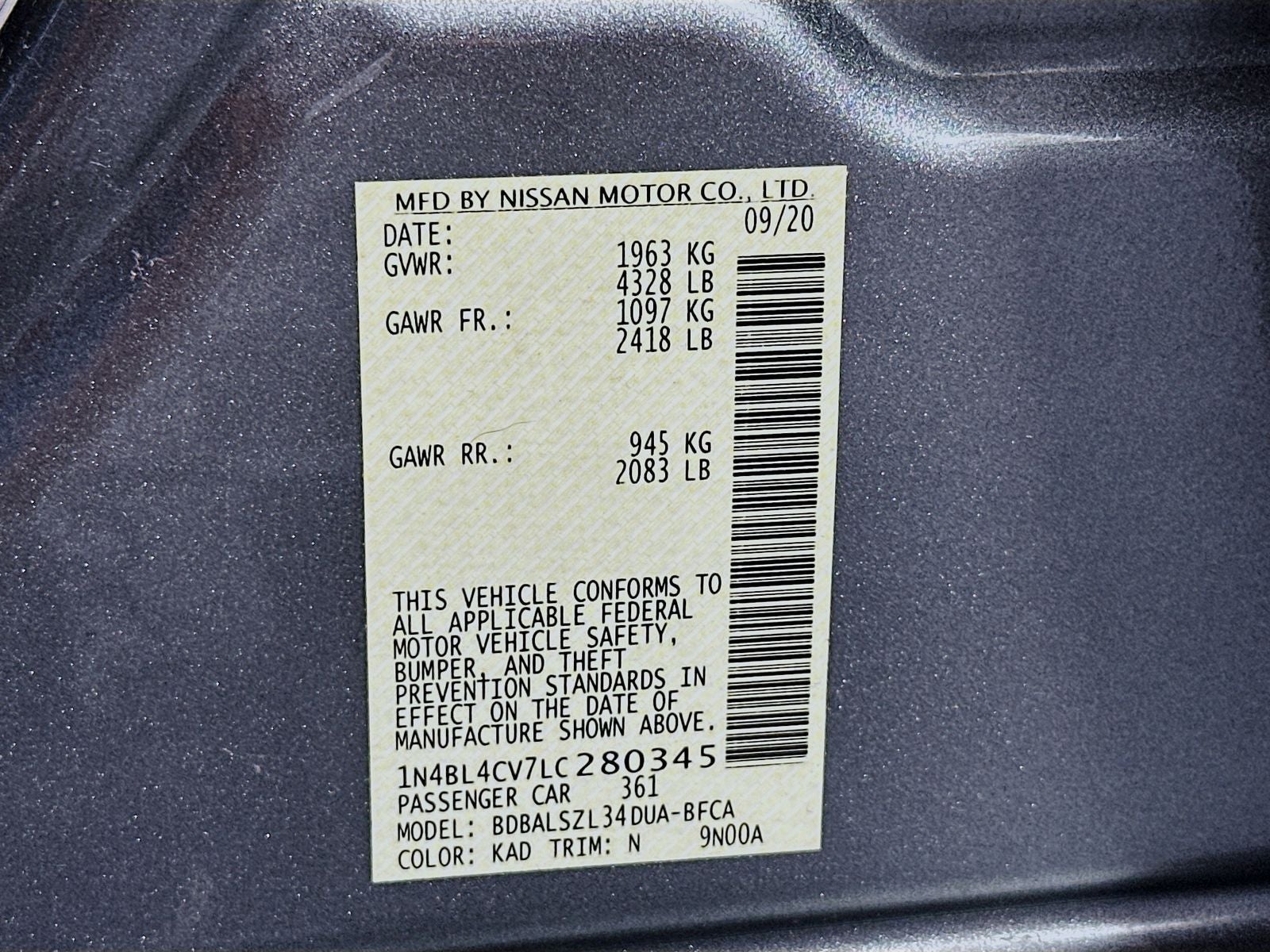 2020 Nissan Altima 2.5 SR
