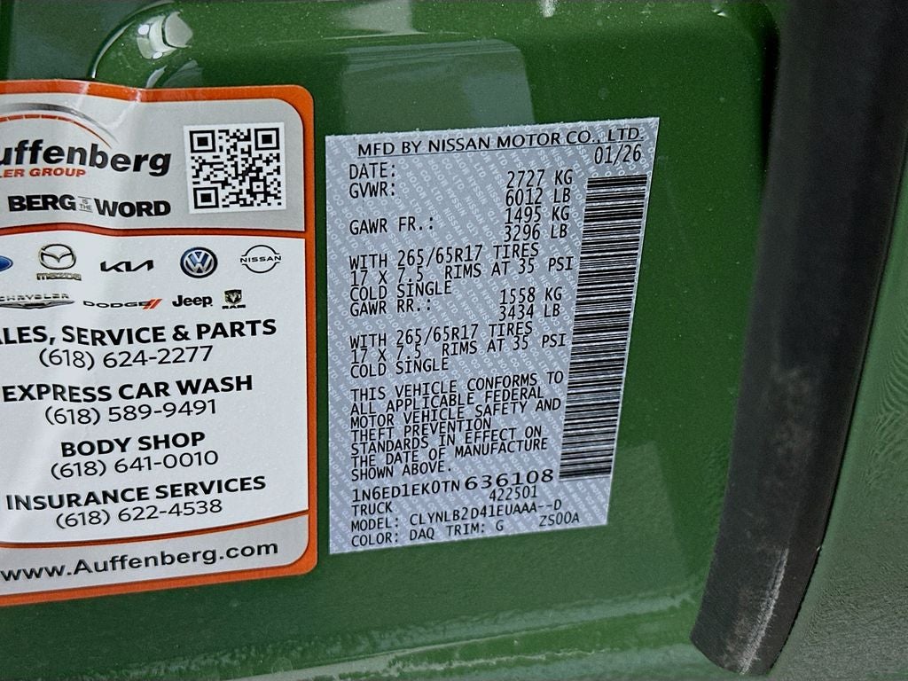 2026 Nissan Frontier SV