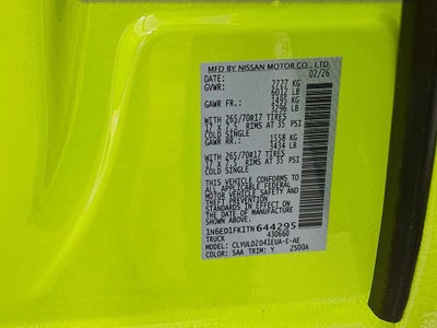 2026 Nissan Frontier PRO-4X