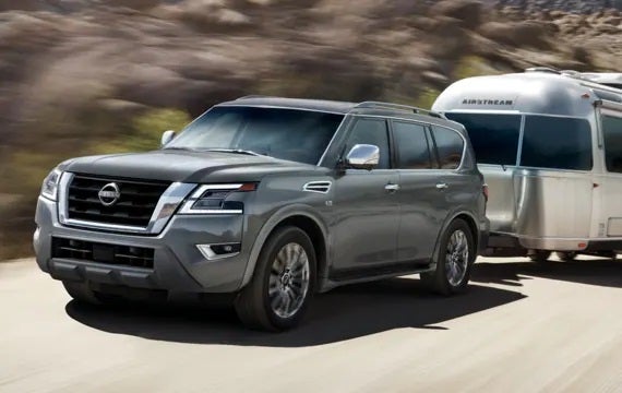 2023 Nissan Armada towing an airstream | Auffenberg Nissan in Shiloh IL